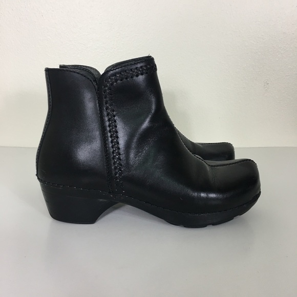 Dansko Shoes - Dansko Black Leather Scout Booties